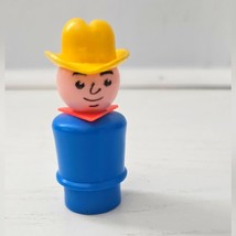 Vintage Fisher Price Little People Cowboy Farmer Yellow Hat - $11.30