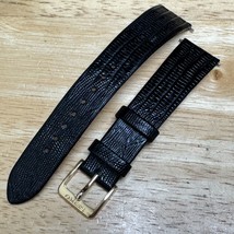 Vintage Seiko Genuine Leather Watch Band Strap ~ Black~ 18mm~Gold Tone C... - £28.45 GBP