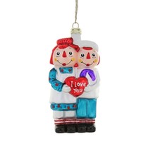 RETRO DOLL CHRISTMAS TREE ORNAMENT 4.25&quot; Glass Cute Hugging Raggedy Ann ... - £15.91 GBP