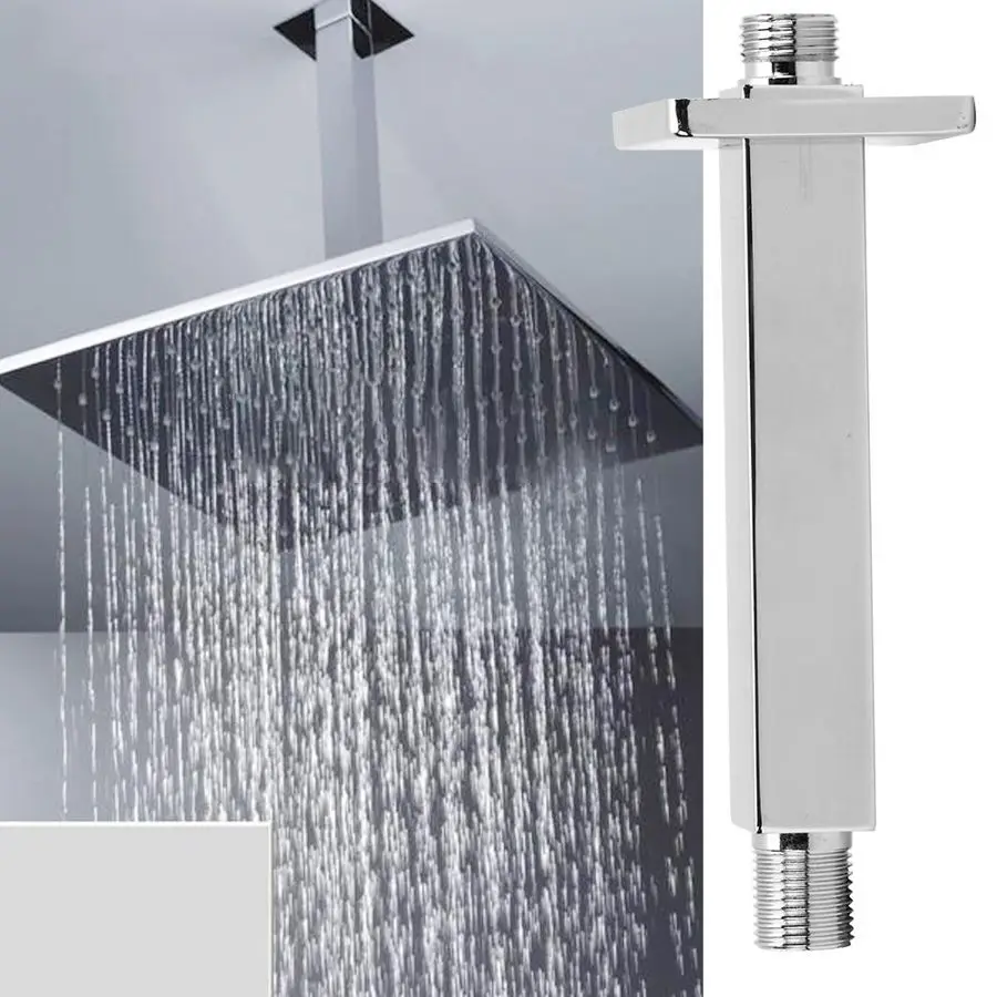 House Home G1/2in Plated Stainless Steel Top Mounted Shower Arm Extension Rod Ba - £32.77 GBP