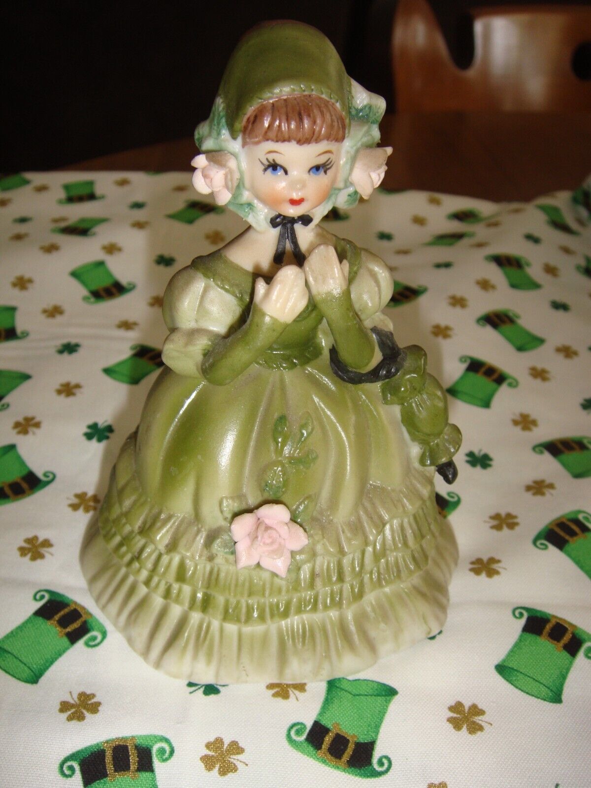 Lefton Victorian Lady Or St. Patrick&#39;s Day Girl Figurine - $18.99