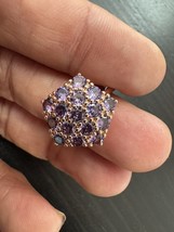 585 14K RG Stamped Zirconia Amethyst Purple Cubic Size 7 Ring - $911.17 MXN