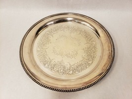 Wilcox International Silver Co. Silver Plated Round 13” Serving Tray Ash... - $29.69