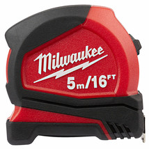 Milwaukee 48-22-6617 5m/16&#39; SAE/Metric Compact Impact-Resistant Tape Mea... - £29.81 GBP