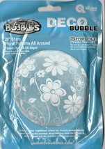 Qualatex Deco Bubble Floral Pattern All Around  20&quot;  Stretchy Plastic Balloon - £6.33 GBP