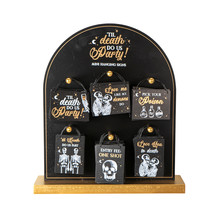 Set Of 36 Gothic Till Death Do Us Party Skeletons Mini Signs With Display - £67.23 GBP