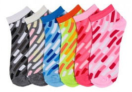 6 Pairs MAMIA Stripes Low Cut Fashion Design Socks Size 9-11 SOX Lot Of 6 Girls - £7.42 GBP