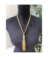 Women&#39;s Fashion Gold Tone 2 Strand Lariat Tassel Necklace Jewelry with B... - $645.59 MXN