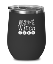 Wine Glass Tumbler Stainless Steel 
 Funny Resting Witch Face  - £23.88 GBP
