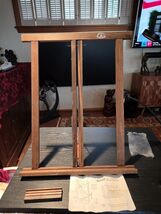 NOS Vintage MCM Anco Bilt Tabletop Easel Wood Stand Art Display Portable... - $300.00