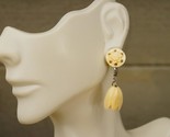 Vintage Russian Jewelry Kholmogorsk Floral Screwback Earrings Water Buff... - $24.74