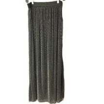 TIMING Black Silver Shimmering Pleated Skirt Size Large NWT - £16.76 GBP