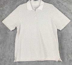 White Stag Polo Womens XL White Polka Dot Preppy Short Sleeve Shirt Vintage - £16.35 GBP