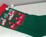 Christmas Red Green 2 Knit Stockings Santa Sleigh Reindeer - $14.84