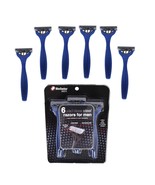 6 Counts BioSwiss 3-Blade Stainless Steel Razors for Men, Blue - €15,63 EUR