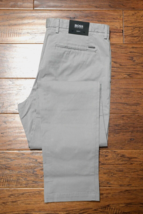 Hugo Boss Men Kaito Slim Fit Stretch Cotton Open Gray Chino Pants 38R EU 54 - $76.84