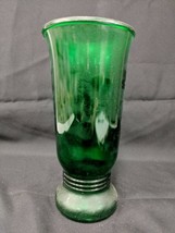 Vintage Napco Brody Emerald Green Glass Footed Vase Cleveland Oh Usa Art Deco - £23.39 GBP