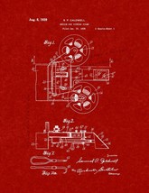 Device For Viewing Films Patent Print - Burgundy Red - $7.95+