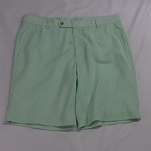 Fairway Greene 34 x 10&quot; Green White Stripe Tech Flat Front Mens Golf Shorts - $16.99