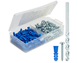 Ribbed Plastic Drywall Anchor Kit - Wall Anchors and Screws for Drywall ... - £17.53 GBP