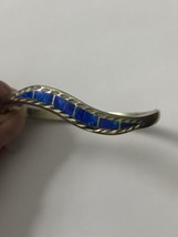 Sterling Silver Opal Inlay Hinged Taxco Bracelet 2.5 Inch - £44.00 GBP