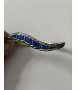 Sterling Silver Opal Inlay Hinged Taxco Bracelet 2.5 Inch - £43.87 GBP
