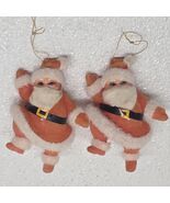 Vintage 3.5&quot; Christmas Waving Dancing Flocked Felt Santa Claus Ornament ... - $452.18 MXN