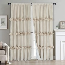 HIG Window Curtains with Blackout Liner Handmade Bow Ties Drapes 2 Panels set - £32.60 GBP+