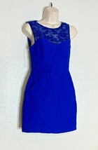 Teeze Me Womens Sz 3 Royal Blue Lace Shoulder Pant Dress Zip Back Sleeve... - $12.87