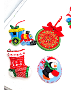 Bucilla Handmade Christmas Ornament Sequin Stitched Stocking-Train-Pengu... - $28.00