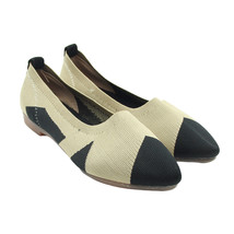 Womens Tan Fabric Knit Slip-on Point Toe Flats Size 5.5 - £11.93 GBP