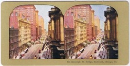 Stereo View Card Stereograph Randolph Street Bridge Eastward Chicago Illinois - £3.81 GBP