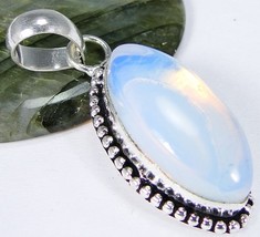 Opalite & 925 Silver Handmade Stylish Pendant 42mm Y2-411& 92.5&silver chain&box - £43.41 GBP