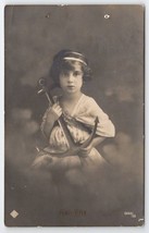 RPPC Cute Little Girl Holding Anchor Studio Prop Real Photo Postcard A44 - £5.55 GBP