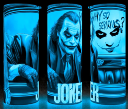 Glow in the Dark Joker Why So Serious Cup Mug Tumbler 20oz with lid and straw - £17.74 GBP