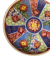 Vintage Japanese Imari Porcelain Plate – Hand-Painted Floral &amp; Geometric... - $33.24