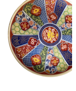 Vintage Japanese Imari Porcelain Plate – Hand-Painted Floral &amp; Geometric... - $608.86 MXN
