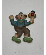 Vintage Circus Clown With Balloons Magnet Plastic KG - $12.87