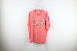 Vintage 90s Streetwear Womens XL Faded Beach Sand Dollar Coral T-Shirt Pink - £27.65 GBP