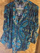 Valerie Stevens Long Sleeve XL Nylon Button Up Shirt - $12.87