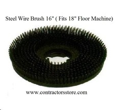 Steel Wire Concrete Scrubbing Brush 16&quot; (Fits 18&quot; Floor Machine) - £131.81 GBP