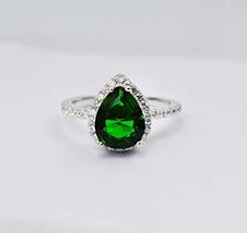 Arenaworld 925 Sterling Silver Certified 7 Carat Emerald Gemstone Solitair Engag - £40.27 GBP