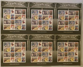 Vintage Circus Posters Press Sheet of Six Panes of 16  -  Stamps Each - £107.91 GBP