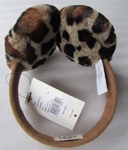 UGG Earmuffs Shearling Leopard Chestnut Suede New in Box - £58.48 GBP