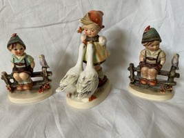 Three Vtg Goebel Hummel Girl Boy West Germany Lot - £45.81 GBP