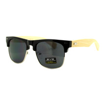 Real Bamboo Temple Sunglasses Square Designer Top Fashion Shades UV400 - £10.16 GBP