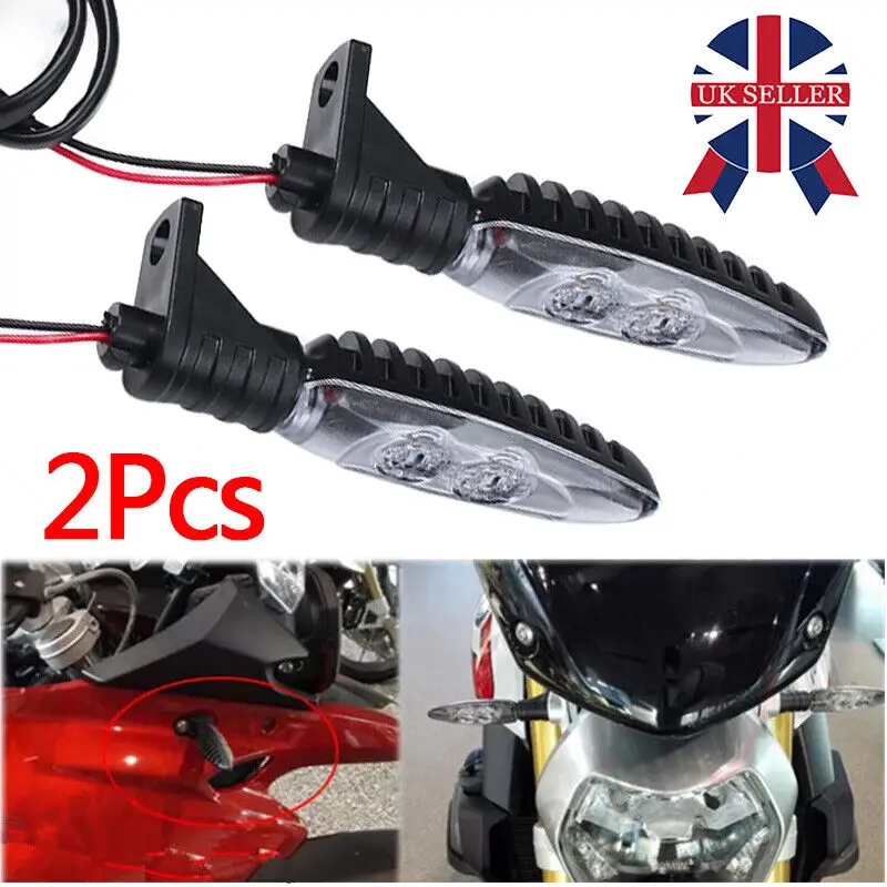 2X Motorcycle Front LED Turn Signal Indicator Light Blinker - £16.54 GBP