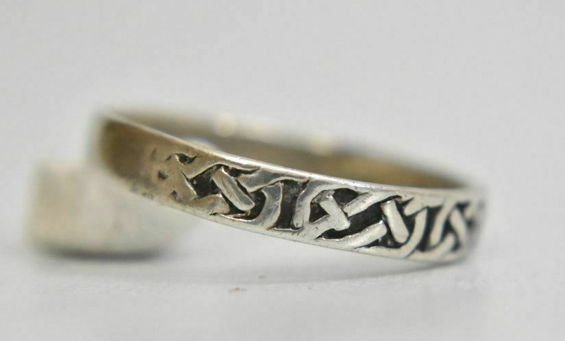 Celtic band slender Irish knot ring sterling silver thumb men women Size 12.75 Item image 5