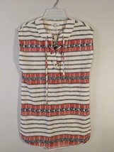Madewell Pink Striped Lace Up V Neck Shift Dress Short Sleeve Size XS NEW NWT - £22.74 GBP