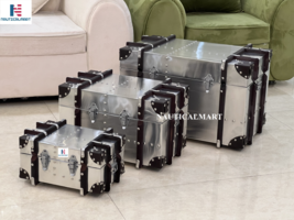 NauticalMart Aviator Trunk Set Handmade Furniture - $13,208.41 MXN
